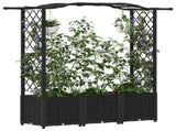 Raised Bed with Trellis and Roof Black 164 x 40 x 142 cm PP 42032531