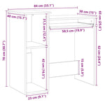 ZNTS Desk with Shelves White 84x40x78 cm Engineered Wood 860445