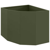 Corner Planter Olive green 60 x 60 x 50 cm Steel 883664