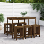 7 Piece Garden Bar Set Honey Brown Solid Wood Pine 3157754