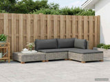 4 pcs Rattan Lounge Set with Cushions GENDT Natural Rattan 3429845