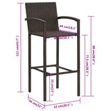 Bar Stools 2 pcs Brown Poly Rattan 362580