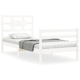 Bed Frame without Mattress White 90x200 cm Solid Wood 3194427