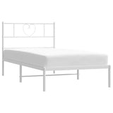 Metal Bed Frame without Mattress with Headboard White 100x200cm 355507