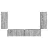 TV Wall Cabinet Set 4 pcs Grey Sonoma Engineered Wood 3408922