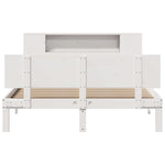 ZNTS Bookcase Bed without Mattress White 135x190 cm Double Solid Wood Pine 3322627