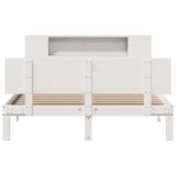 ZNTS Bookcase Bed without Mattress White 135x190 cm Double Solid Wood Pine 3322627