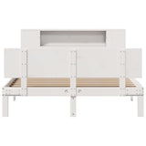 Bookcase Bed without Mattress White 135x190 cm Double Solid Wood Pine 3322627