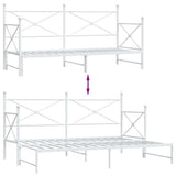 Daybed with Trundle without Mattress White 90x190 cm Steel 4104688