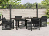 Garden Dining Set 5 pcs Black Poly Rattan 3380775
