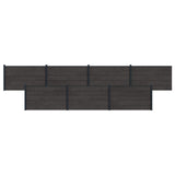 Fence Panel 7 pcs WPC and Aluminium Black 3429453