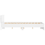 Bed Frame White Engineered wood, Plywood Double Bed Frame 3207616