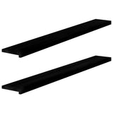 Window Sills 2 pcs Brown Black 160x20x2 cm Solid Wood Oak 4009180