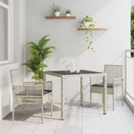 Garden Dining Set 3 pcs Light grey Poly rattan 3334895