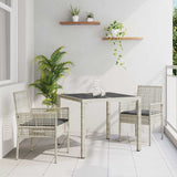 Garden Dining Set 3 pcs Light grey Poly rattan 3334895