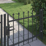Fence Gate BOXTEL 103 x 124.5 cm Powder-Coated Steel Grey 42008878