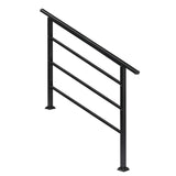 ZNTS Handrails for Outdoor Steps, Wrought Iron Handrail Fits 1 to 4 Steps, Transitional Handrail with 27863696