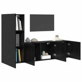 TV Wall Unit Wall-mounted 5 pcs Black Oak Engineered Wood 3402769