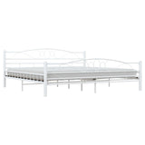 285306 Bed Frame White Metal 200x200 cm