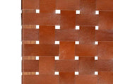 Folding Chair Crossed-Stripe Brown Real Leather 246365