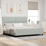 ZNTS Bed Frame Light Grey 200x200 cm Velvet 3345029