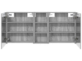 Bathroom Cabinet Set 3 pcs Grey Sonoma 100 x 10.5 x 60.5 cm 3403701