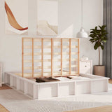Bed Frame White 150 x 200 cm Solid Pine Wood 3385713