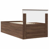 Bed Frame with Headboard Brown Oak 90 x 190 cm Engineered Wood 3408619