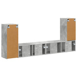 TV Cabinet Set 4 pcs Concrete Grey Engineered Wood 3409117