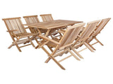 Garden Furniture Set 7 pcs Natural Solid Teak Wood 3418861