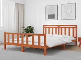 Bed Frame with Headboard 2 pcs Wax Brown 205.5 x 145.5 x 100 cm 3418143