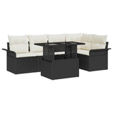 Garden Sofa Set with Cushion 6 pcs Black Poly rattan 3357020