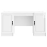Desk High Gloss White 142.5 x 50 x 75 cm Engineered Wood 3414643