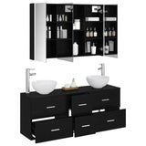 Bathroom Furniture Set 4 pcs Black Oak 3406704