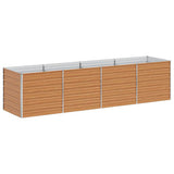 Garden Raised Bed Light Brown 320 x 80 x 77 cm Galvanised Steel 42017338