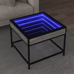 ZNTS Coffee Table with Infinity LED Grey Sonoma 50x50x41 cm 847680