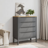 Chest of Drawers FLORO Grey cm Solid Wood Pine 374010