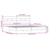 Metal Bed Frame without Mattress Smoked Oak 180x200 cm Super King 3308482
