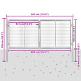 Garden Gate Galvanised Steel 300x100 cm Silver 144762