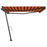 Freestanding Manual Retractable Awning 400x300 cm Orange/Brown 3069740