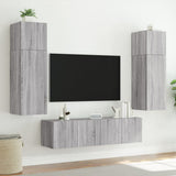 TV Wall Cabinet with LED Lights Grey Sonoma 60x35x41 cm 837312