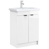 Bathroom under Sink Cabinet High Gloss White 890108