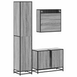 3 Piece Bathroom Furniture Set Grey Sonoma Engineered Wood 3301113
