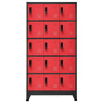 ZNTS Locker Cabinet Anthracite and Red 90x40x180 cm Steel 339825