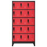 ZNTS Locker Cabinet Anthracite and Red 90x40x180 cm Steel 339825