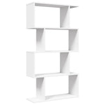 ZNTS Room Divider Bookcase 4-Tier White 70x24x129 cm Engineered Wood 858102