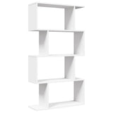 Room Divider Bookcase 4-Tier White 70x24x129 cm Engineered Wood 858102