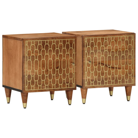 ZNTS Bedside Cabinets 2 pcs 40x33x46 cm Solid Wood Mango 358281