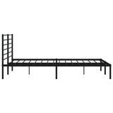 Metal Bed Frame without Mattress with Headboard Black 200x200cm 352326