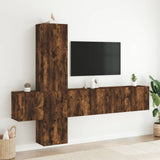 5 Piece TV Wall Units Smoked Oak Engineered Wood 3216461